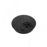Заглушка кабель-канала, алюминиевая, круглая, d=60 мм, черный