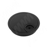 Заглушка кабель-канала, алюминиевая, круглая, d=80 мм, черный