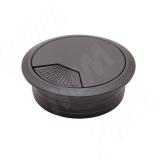 Заглушка кабель-канала, пластиковая, круглая, d=60 мм, черная RTK008-B