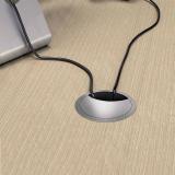 Заглушка кабель-канала, металлическая, круглая, d=80 мм, хром матовый 2068.588, фото 1