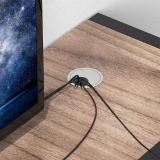 Заглушка кабель-канала, алюминиевая, круглая, d=80 мм, хром матовый RND-RD-80.MCR, фото 2