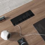 Заглушка кабель-канала, алюминиевая, от нажатия, 294х114 мм, черный SML-PO-300.BL, фото 3