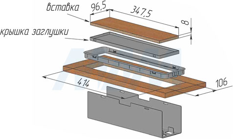 Установка корзины ECOPASS для кабель-канала со вставкой (2075.702)