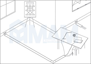 Использование напольного профиля для проводов (артикул 2087)
