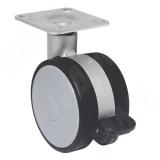 Опора двухколесная с площадкой, D60 мм, со стопором 101.A2 GR