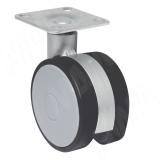 Опора двухколесная с площадкой, D60 мм, без стопора 101.B2 GR