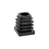 Подпятник для квадратной трубы 25x25 мм, с резьбой М10, черный 25Х25 М10