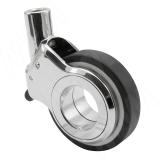 DALLAS Опора колесная, прорезиненное колесо, D60 мм, со стопором, хром CST21