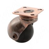 ORLANDO Опора колесная, прорезиненное колесо, D50 мм, без стопора, бронза CST60