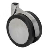 Опора двухколесная усиленная, D75 мм, без стопора, хром CST79 CHROME