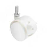 Опора двухколесная с винтом M8, D40 мм, со стопором, белая