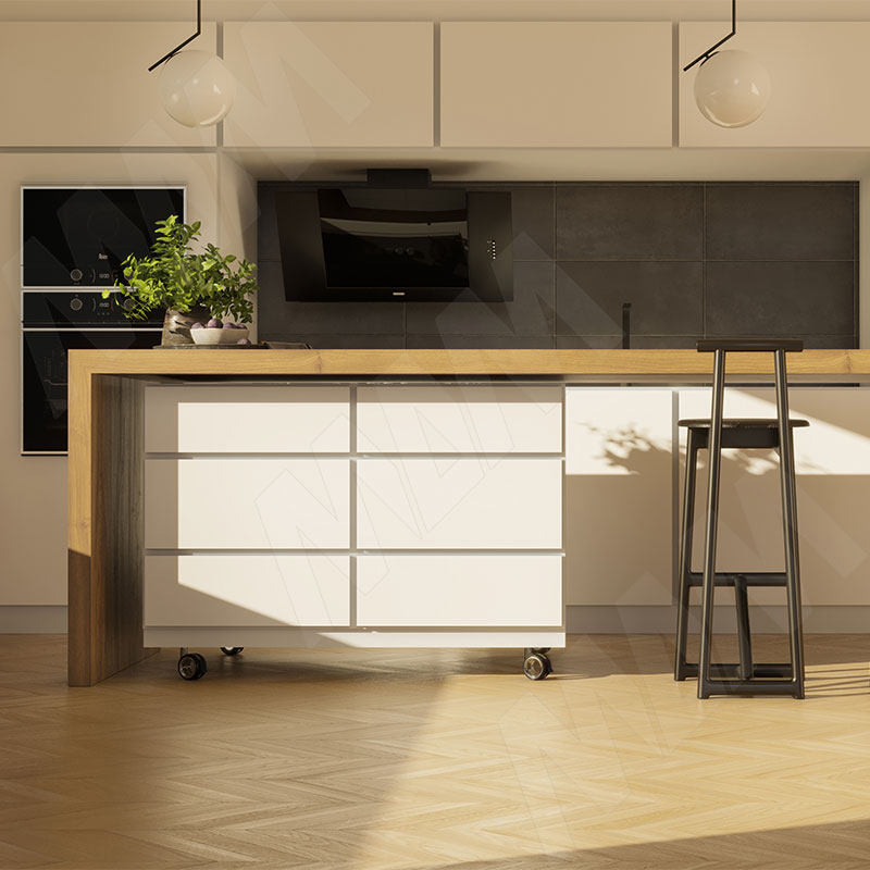 BISMARK Опора колесная, прорезиненное колесо, D75 мм, со стопором, хром фото товара 6 - CST17