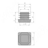 Заглушка /подпятник для квадратной трубы 20х20 мм, черный 20Х20Х1,1Н, фото 2
