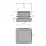 Заглушка /подпятник для квадратной трубы 25х25 мм, черный 25Х25Х1,2Н, фото 2