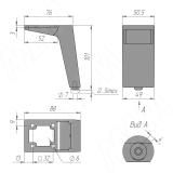Опора декоративная Н100+5мм черный матовый ADJ11.100.BL, фото 2