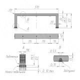 Опора декоративная Н120мм (370x120x40) черный матовый ADJ25.120.BLC, фото 4