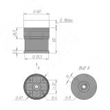 Опора декоративная D56мм, Н60+18мм хром матовый/хром ADJ4.060.CMCR, фото 2
