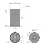 Опора декоративная D56мм, Н100+18мм хром матовый/хром ADJ4.100.CMCR, фото 1