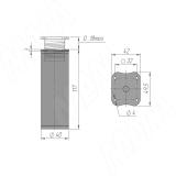 Опора декоративная D40мм, Н120+18мм черный матовый ADJ7.120.BL, фото 1