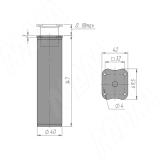 Опора декоративная D40мм, Н150+18мм алюминий ADJ7.150.AL, фото 1