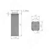 Опора декоративная Н120+18мм черный матовый ADJ8.120.BL, фото 1