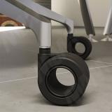 КОО 65 Опора колесная D65 мм без стопора, прорезиненное колесо, черный, KOO 65 CST15 BLACK, фото 5