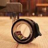 BISMARK Опора колесная, прорезиненное колесо, D75 мм, со стопором, хром CST17, фото 3