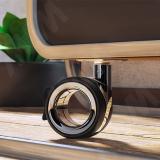 BISMARK Опора колесная, прорезиненное колесо, D75 мм, со стопором, хром CST17, фото 4