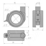 BISMARK Опора колесная, прорезиненное колесо, D75 мм, со стопором, хром CST17, фото 6