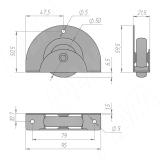 MEMPHIS-18 Опора колесная, прямоходная, врезная, прорезиненное колесо, D50 мм CST18, фото 1