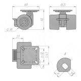 Опора двухколесная с площадкой, D38 мм, со стопором CST20, фото 3