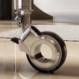 DALLAS Опора колесная, прорезиненное колесо, D60 мм, со стопором, хром CST21, фото 2