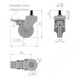 Опора колесная, D50 мм, со стопором, М8 CST50 BR, фото 2