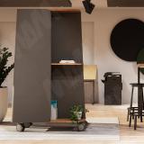 Опора двухколесная усиленная, D75 мм, со стопором, серая CST80 GREY, фото 3