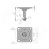 Площадка 42х42 мм для колесных опор RINO, JACKSON, TUSON FIX10 PL, фото 1