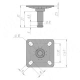 Площадка 47х47 мм для колесных опор DENVER FIX12 PL, фото 1