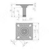 Площадка 47х47 мм для колесных опор BISMARK, DALLAS FIX15 PL, фото 1