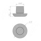 Подпятник круглый D12 мм, для отв. 6 мм, чёрный HL-R.12-6-BL, фото 2