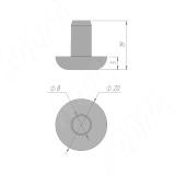Подпятник круглый D20 мм, для отв. 8 мм, чёрный HL-R.20-8-BL, фото 2