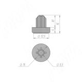 Подпятник круглый D15 мм, под отверстие 6 мм, черный HL.R.8.15.BL, фото 2