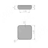 SuperGlide Подпятник квадратный, 20х20 мм, самоклеящийся HR-A2020, фото 2
