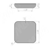 SuperGlide Подпятник квадратный, 30х30 мм, самоклеящийся HR-A3030, фото 2