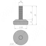 SuperGlide Ножка мебельная круглая D22мм, M6x20 мм HR-T2206-20, фото 2