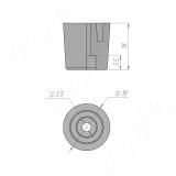 Подпятник круглый D18,5 мм, h18 мм, под саморез, чёрный HR18-18-P-BL, фото 2