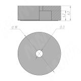 Подпятник круглый D18 мм, h6 мм, под саморез, чёрный HR18-6-P-BL, фото 2