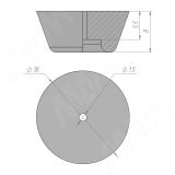 Подпятник круглый D18 мм, h8 мм, под саморез, чёрный HR18-8-P-BL, фото 2