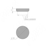 SuperGlide Подпятник круглый, D19 мм, самоклеящийся HR19-G, фото 2