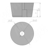 Подпятник круглый D22 мм, h13,5 мм, под саморез, чёрный HR22-13-P-BL, фото 2