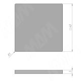 Подпятник самоклеящийся квадратный 40x40 мм, 12 штук, белый HS4040-W, фото 1