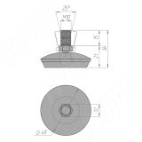 Ножка мебельная на подвижном шарнире, М10x15, хром LEV M10 X 15, фото 1